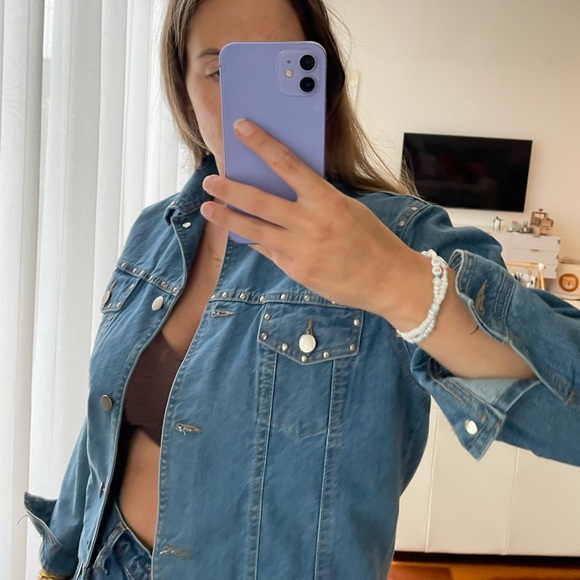 Steele Studded Blue Denim Jacket - Picture 8 of 8